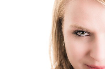 face closeup of beautiful blond young girl