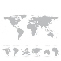 Grey World Map vector Illustration
