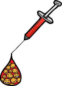 syringe injecting smiley faces clip art preview