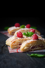 Raspberry sweet roll