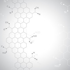 Dna molecule on gray background