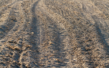 Furrows in a plowed field