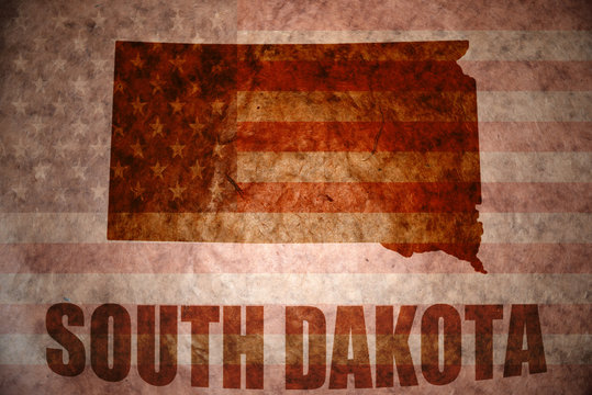 Vintage south dakota map