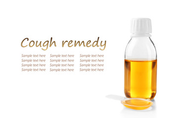 Cough syrup isolated on white