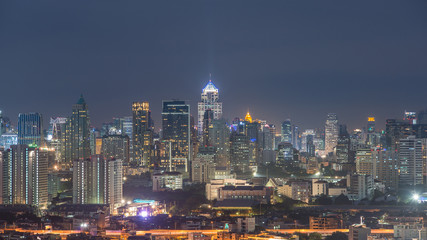 Fototapeta na wymiar Panorama of Bangkok City town at night, Bangkok, Thailand