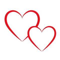 Heart painted with a brush for design. Vector illustration.