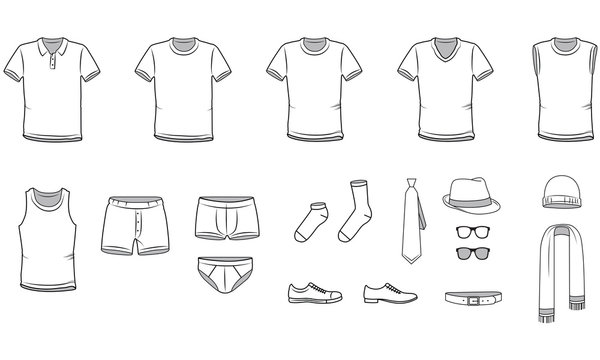 Men's clothes, Garment illustration, Underwear,  vector