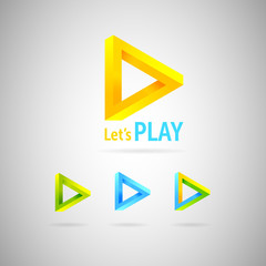 Triangle abstract logo.Colorful impossible geometric shapes