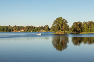 Obraz premium boat on the lake