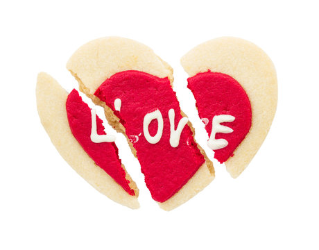 Cracked red heart cookie