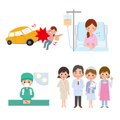 事故　手術　医療スタッフ　女性