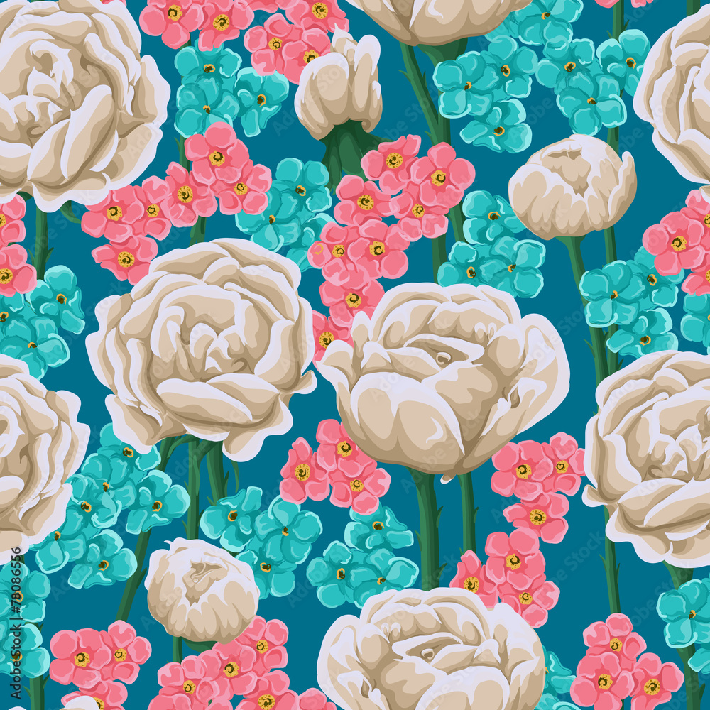 Wall mural Floral seamless pattern