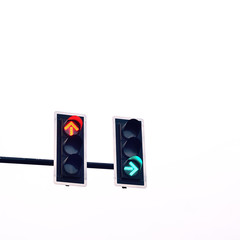 Traffic lighting between red and green (stop and go)