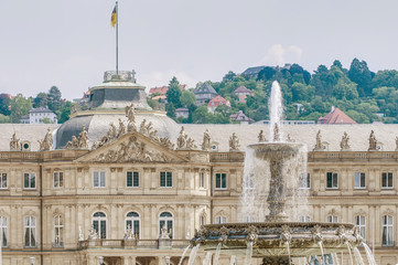 Fototapeta premium New Palace at Schlossplatz in Stuttgart, Germany