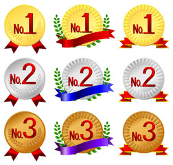 金銀銅メダル（ナンバー入り)