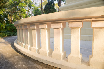 Fototapeta premium sunlight on the beautiful stone fence