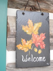 Maple Leaf Welcome Sign