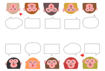 猿　列　ふきだし