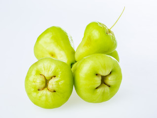 rose apple on white background