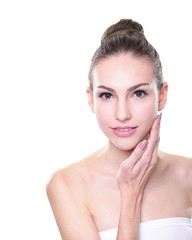 young woman skin care face