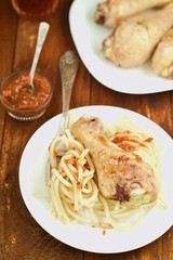 курица и паста