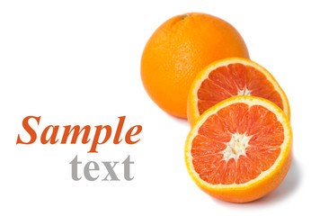 Red orange fruit isolated on white