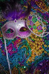 Mardi Gras Mask on dark Background