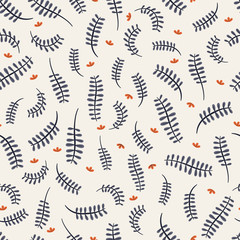 seamless pattern with stylish fern leaves