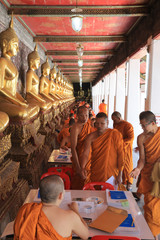 BANGKOK, THAILAND - December 15, 2014: tour of Wat Suthat Thepwa