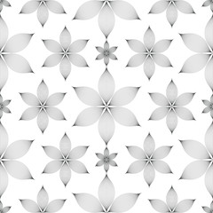 elegant linear floral seamless pattern