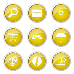 SEO Internet Sign Yellow Vector Button Icon Design Set 10