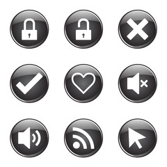 SEO Internet Sign Black Vector Button Icon Design Set 4