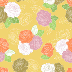 colorful seamless rose pattern