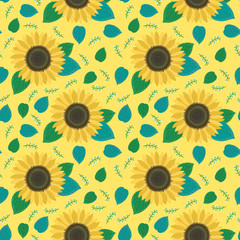 sunflower flower seamless pattern