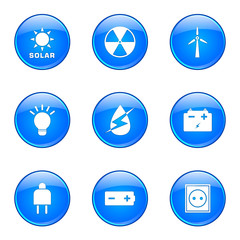 Energy Sign And Symbol Blue Vector Button Icon