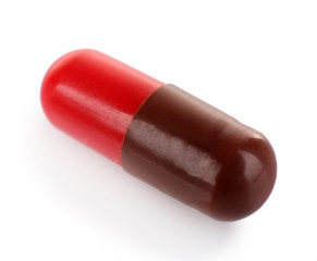 Medicine capsule isolated on white