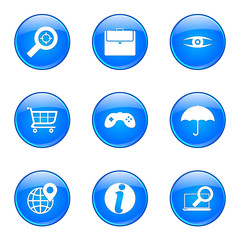 SEO Internet Sign Blue Vector Button Icon Design Set 10