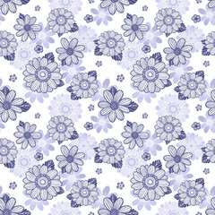 seamless background with daisy flowers