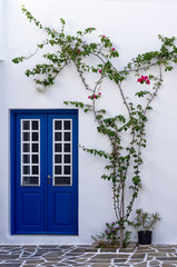 Architectural detail of a house in Paros island, Cyclades, Greec