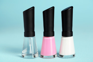 Obraz premium French manicure set with white tip polish, and top coat shine
