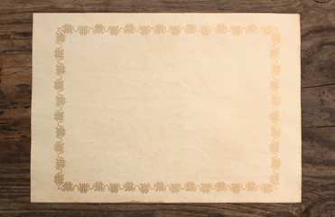 paper old blank boarder frame wooden  background