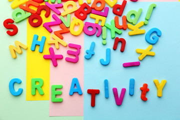 Creativity motto by alphabet letters