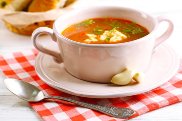 Ukrainian beetroot soup - borscht,