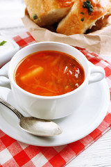 Ukrainian beetroot soup - borscht,