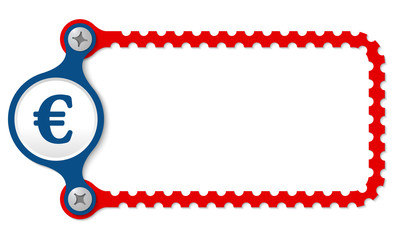 vector perforated frame and euro symbol