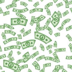 Money patterns seamless, money background from dollars