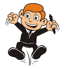 businessman character skip success