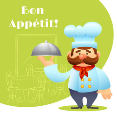 Chef With Tray Poster