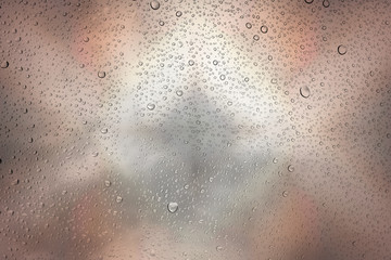Drops of water on glass and abstract Background with bokeh,defoc