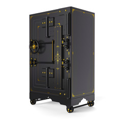 strong safety deposit box in a retro style